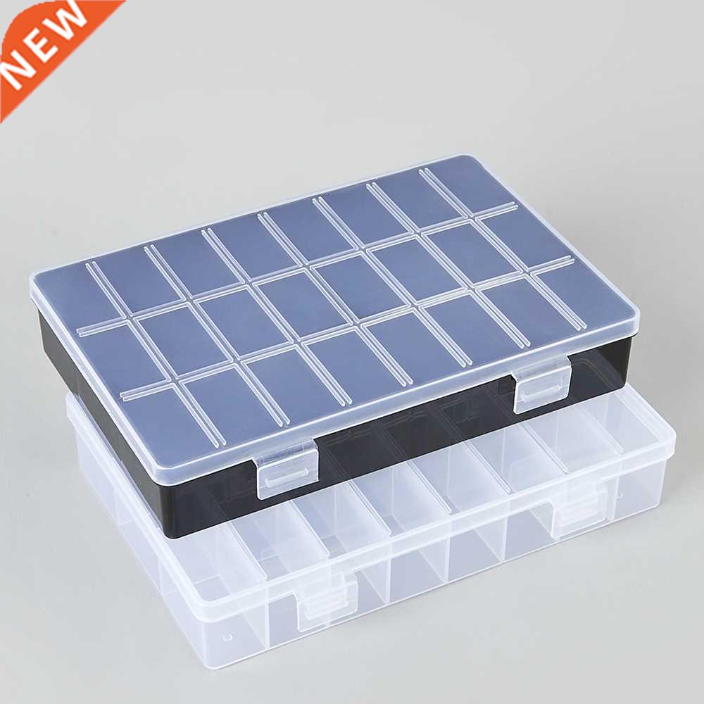 Practical 24 Grids Compartment Plastic Storage Box Jewelry E