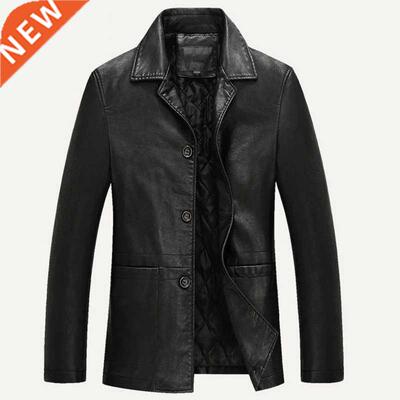 Business Leather Jacket Men Thick Warm Liner Windbreaker Men