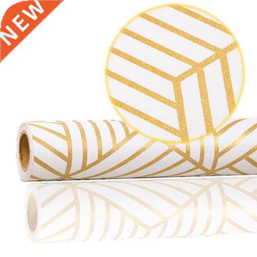 Self Adhesive Furniture Wallpaper Hexagon Pattern Champagne