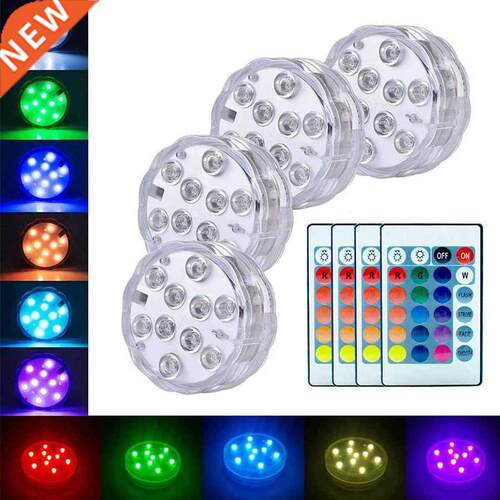 Battery Operated 10leds RGB Led Submersible Light Underwater