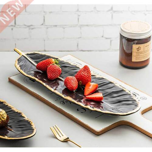 Creative Luxury Feather Storage Tray Ceramic Fruit Cake Dess