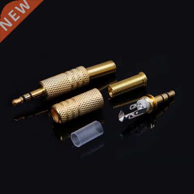 10 Pcs Gold Plated 3.5mm 2 Ring 3P Stereo Jack Plug Cale So