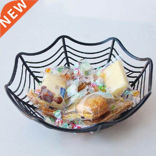 Halloween Fruit Plate Candy Biscuit Package Basket Black