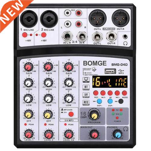 Bluetooth USB Small Mixer Mixer Sound Card 4 Channel Audio M