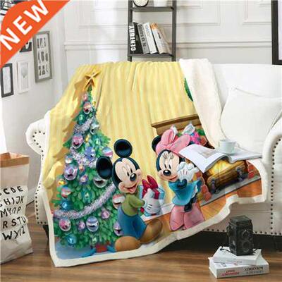 Christmas Mickey Blanket Disney bedspread Bedding for kids g