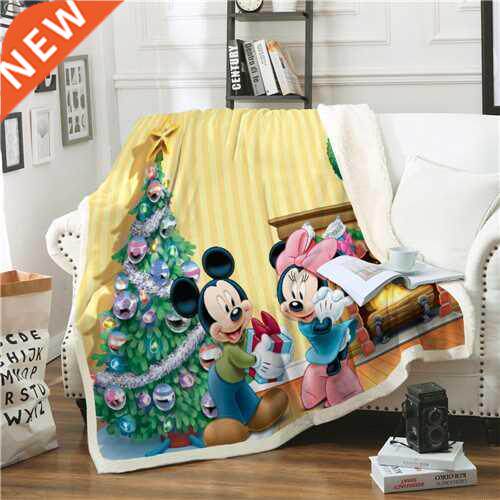Christmas Mickey Blanket Disney bedspread Bedding for kids g