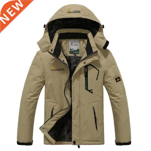 Winter Jacket Men Plus Velvet Windbreaker Waterproof Thicke
