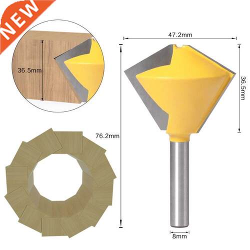 8mm Shank 6/8/12 Sided Bird's Mouth Router Bit Bearing Milli