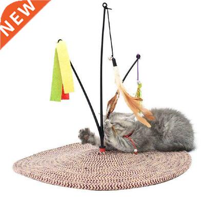 Cat Toy Scratching Mat Feather Cotton Rope Training Playing
