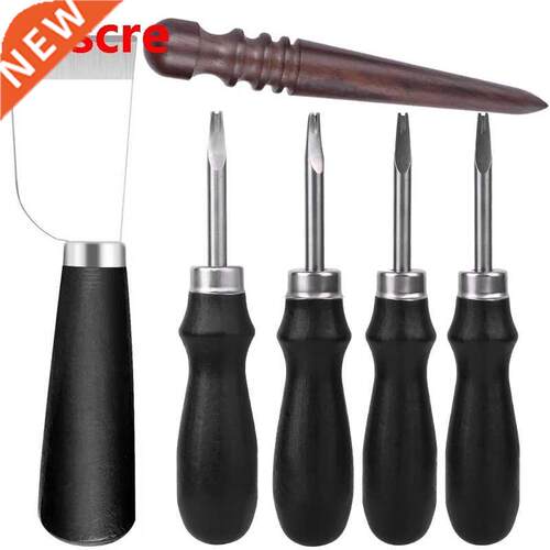 6PCS Leather Craft Tools Leather Edge Beveler Leather Cuttin