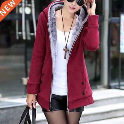 Women's Winter Coats Warm Fleece Coats Composite Plush Hood