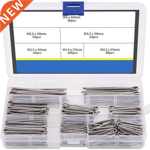 Cotter Fixings Set,6 Sizes 304 Stainless Steel Cotter Pin Cl