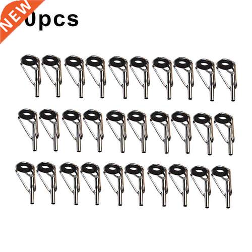 30Pcs 6 Sizes Fishing Rod Line Guide Ring Tips Set Top Eye R