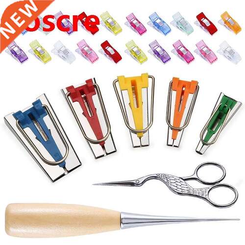 27 PCS Sewing Clips Bias Tape Makers Sewing Awl Tailor Scis