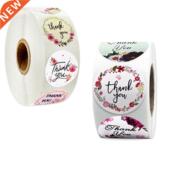 Thank You Flower 500pcs Holiday Roll Stickers Wedding roll