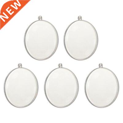 5Pcs Oblate Shape Clear Plastic Ornament .5 Inch Christmas