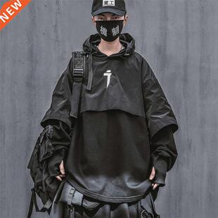 Spring Setwear Fashion Sweatshirt Techwear Kanji Patchwork H