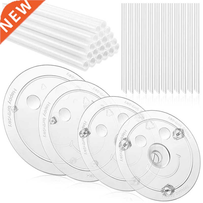 20 Pieces White Plastic Cake Sticks Support Rods with 4