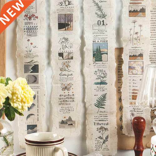 Mohamm Vintage Flower Plant Masking Washi Tape for Scrapbook