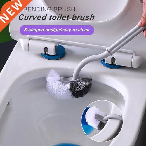 S-type Soft Toilet Brush No Dead Toilet Cleaning Brush Long