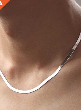 925 Silver Necklace 4MM Snake Chain Men & Women Couple S