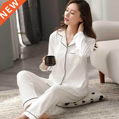 100% Cotton Pajamas for Women PJ Full Sleeves Pijama Mujer I
