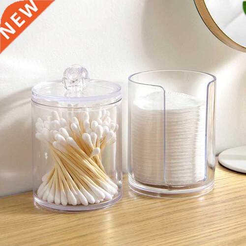 Acrylic Round Qtip Container Cosmetic Makeup Cotton Multifu