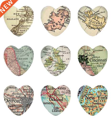 Hot sale 5pcs12mm20mm25mm Vintage MapNew Zealand Map Irela