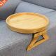 Clip Natural Tray Round Armrest Sofa Bamboo Tables Side