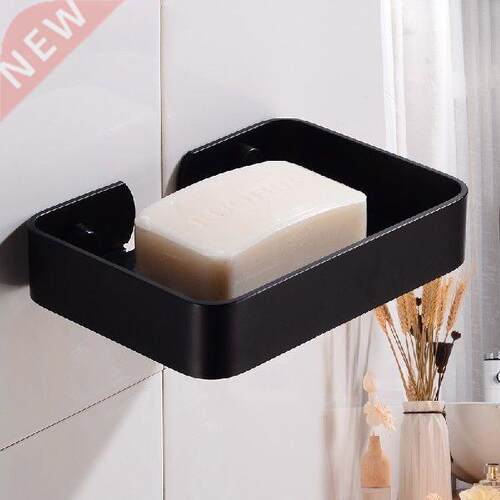 Bathroom Soap Dish Storage Holder Black Aluminum Soap