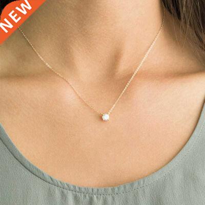 Shiny Zircon Invisible Transparent Thin Line Simple Choker N