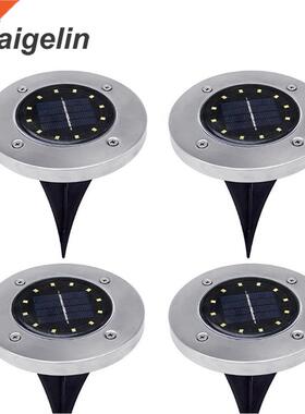 4PCS 12 LEDs Solar LED Deck Light Ground Spots Light Garden