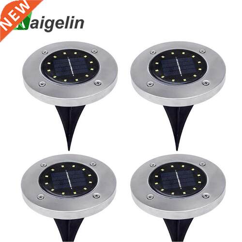 4PCS 12 LEDs Solar LED Deck Light Ground Spots Light Garden