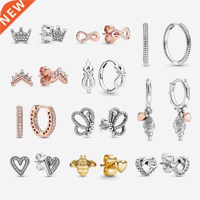 Original 925 Sterling Silver Earrings 2022 Stud Crystal Eari