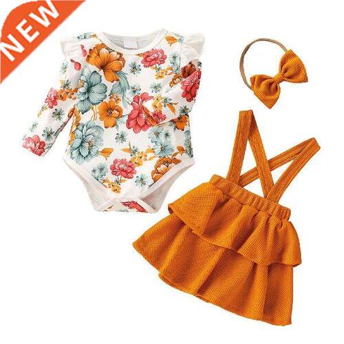 Baby Clothes Crop Top And Sweatpants Suspender Skirts