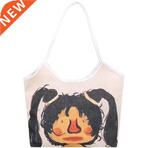 Canvas Bag Women's One-Shoulder College Student Class Large