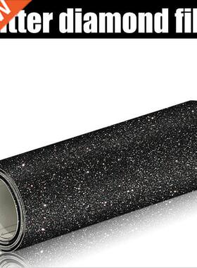 Black Gltter Damond Shny Vnyl Flms Wrap Car Stcker Au