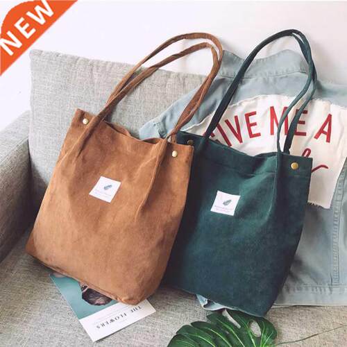 Bags for Women 2022 Corduroy Shoulder Bag Reusable Shopping