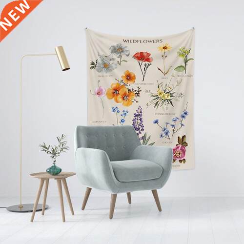 Botanical Wildflower Tapestry Wall Hanging Flower Reference