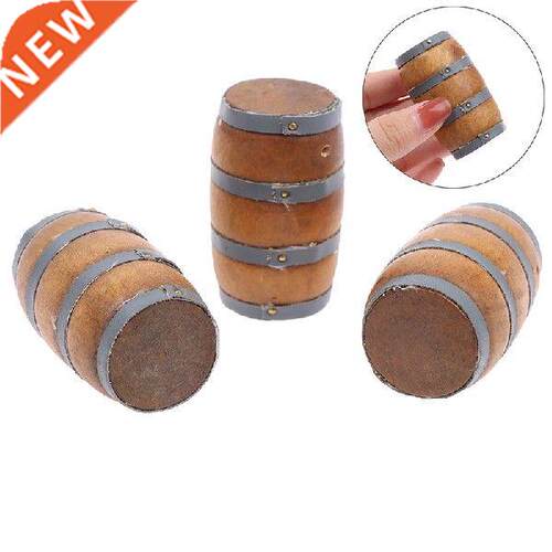 1:12 Miniture Dollhouse Mini Wooden Red Wine Barrel Beer