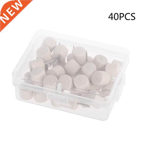 40Pcs Cylinder Wooden Thumbtack Creative Decorative Drawing