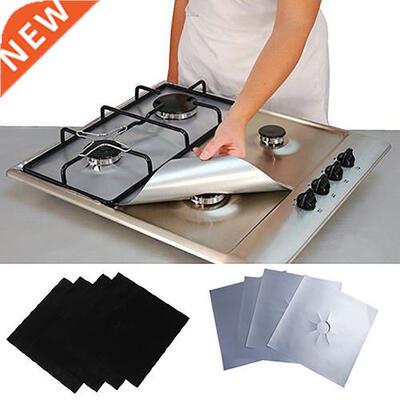 4 Pcs Square Fol Gas Hob Protector Lner Reusable Easy Clea