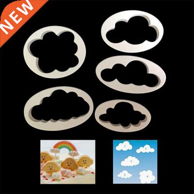 5PCS/lot Cloud Plastic Cookie Cutter Biscuit Stamp 3D Printe