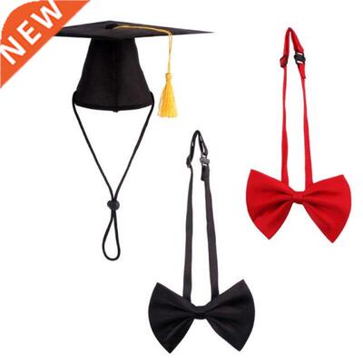 2021 New 2Pcs/Set Pet Dog Graduation Cap Bow Tie