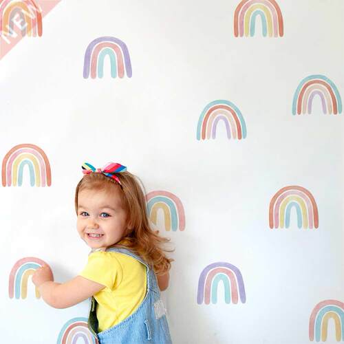 6sheets Colorful Rainbow Wall Sticker Kids Room Bedroom