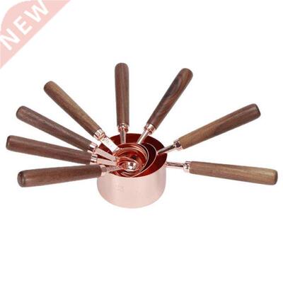 Rose Gold Kitchen Supplie 8Pcs Stainless Steel Measuring Spo