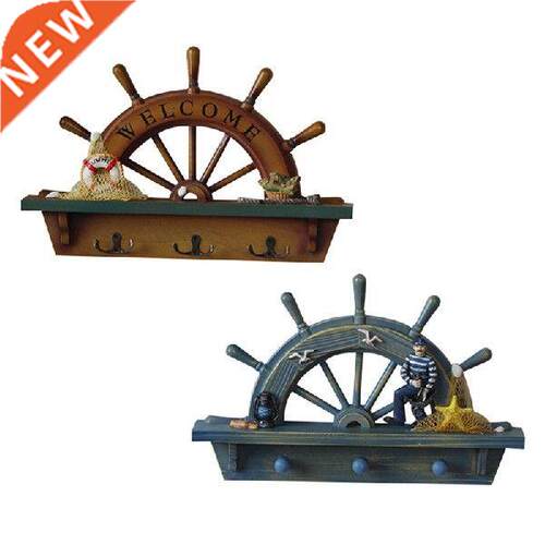 New 2Pcs Mediterranean Style Wall Mounted Key Hooks