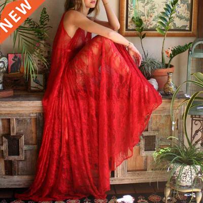 Summer Beach Dress For Ladies Lace Floral Hollow Long Sundre