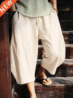 Cotton Linen Loose Pants Male Summer Setwear Harem Pants 202