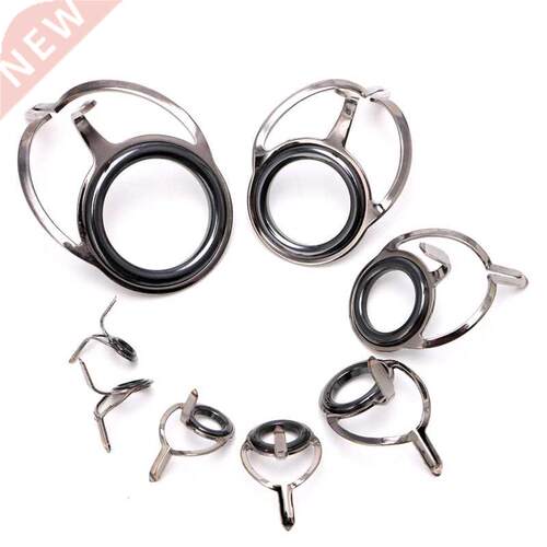 8Pcs 6# - 30# Stainless Steel Eye Rings Fishing Rod Guides T